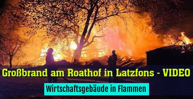 Wirtschaftsgebäude in Flammen