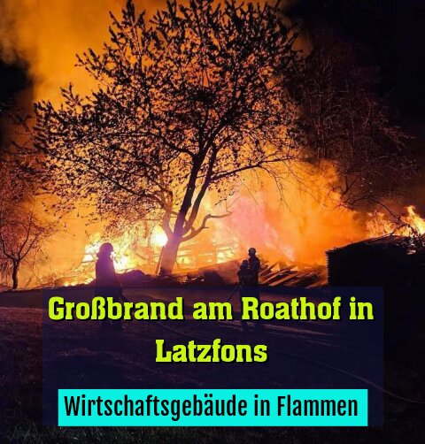 Wirtschaftsgebäude in Flammen