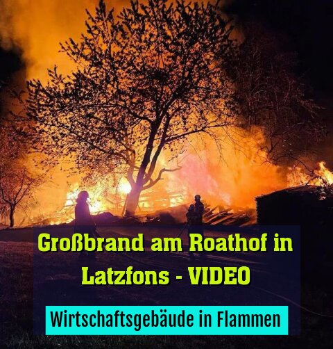 Wirtschaftsgebäude in Flammen