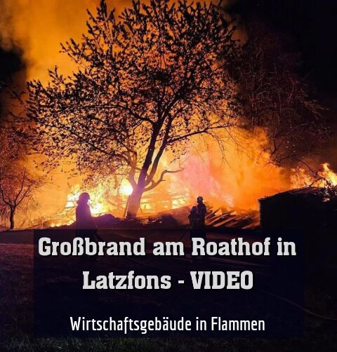 Wirtschaftsgebäude in Flammen
