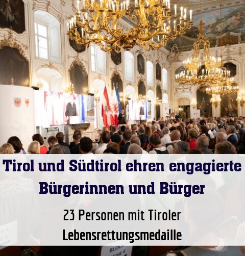 23 Personen mit Tiroler Lebensrettungsmedaille