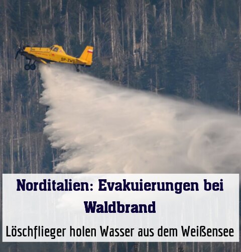 Löschflieger holen Wasser aus dem Weißensee