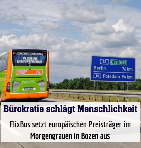 FlixBus setzt europäischen Preisträger im Morgengrauen in Bozen aus