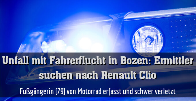 Fußgängerin [79] von Motorrad erfasst und schwer verletzt