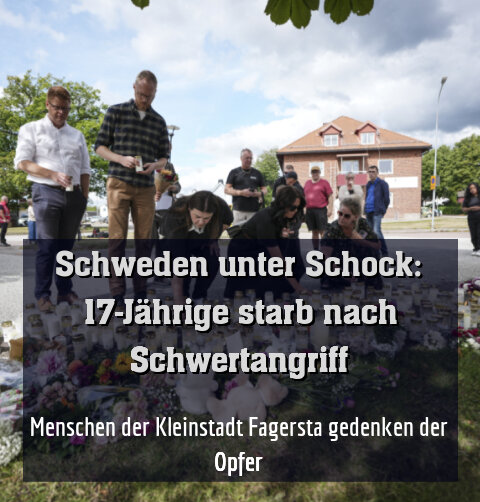 Menschen der Kleinstadt Fagersta gedenken der Opfer