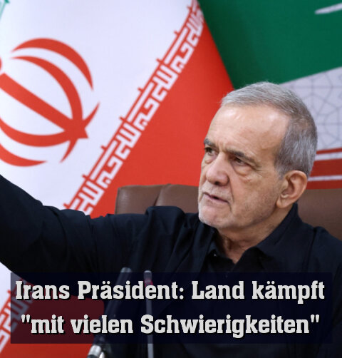 Irans Präsident Pezeshkian wies auf Herausforderungen hin (Archivbild)