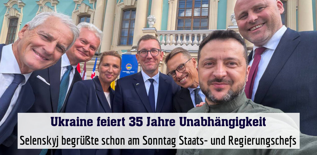 Selenskyj begrüßte schon am Sonntag Staats- und Regierungschefs