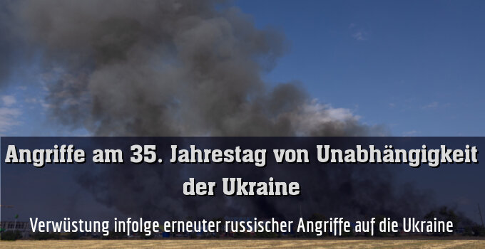 Verwüstung infolge erneuter russischer Angriffe auf die Ukraine