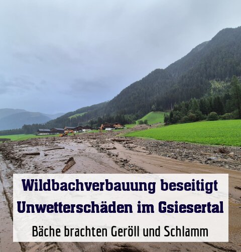 Bäche brachten Geröll und Schlamm