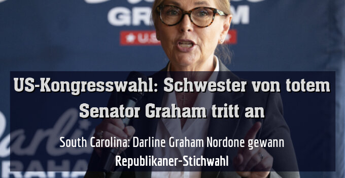 South Carolina: Darline Graham Nordone gewann Republikaner-Stichwahl