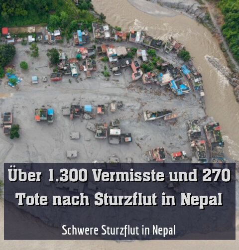 Schwere Sturzflut in Nepal