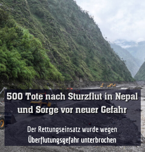 Der Rettungseinsatz wurde wegen Überflutungsgefahr unterbrochen