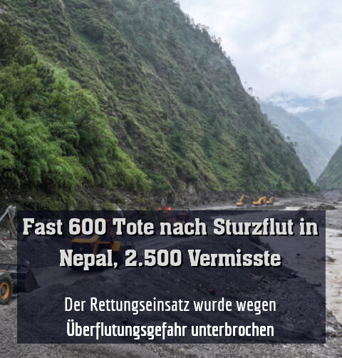 Der Rettungseinsatz wurde wegen Überflutungsgefahr unterbrochen