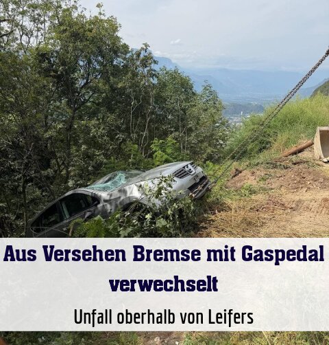 Unfall oberhalb von Leifers