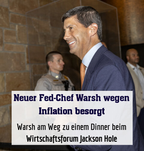 Warsh am Weg zu einem Dinner beim Wirtschaftsforum Jackson Hole