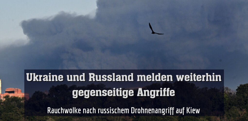 Rauchwolke nach russischem Drohnenangriff auf Kiew