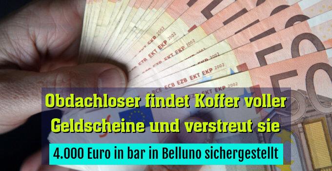 4.000 Euro in bar in Belluno sichergestellt