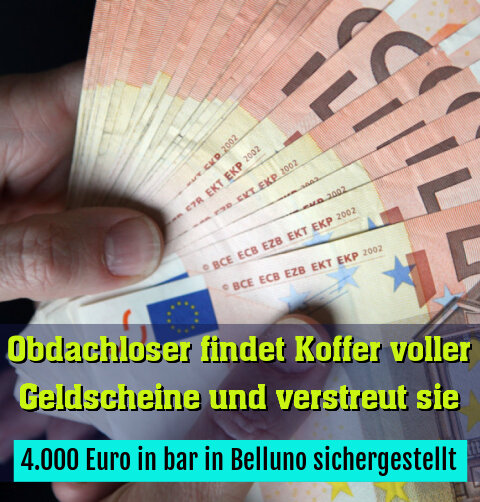 4.000 Euro in bar in Belluno sichergestellt