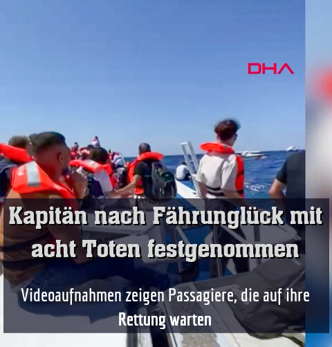 Videoaufnahmen zeigen Passagiere, die auf ihre Rettung warten