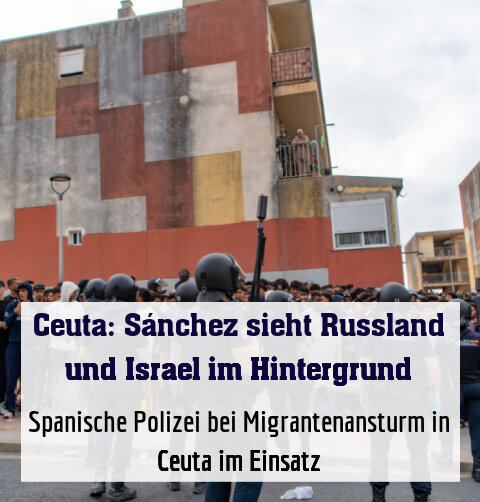 Spanische Polizei bei Migrantenansturm in Ceuta im Einsatz