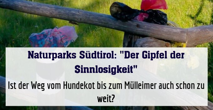 Ist der Weg vom Hundekot bis zum Mülleimer auch schon zu weit?