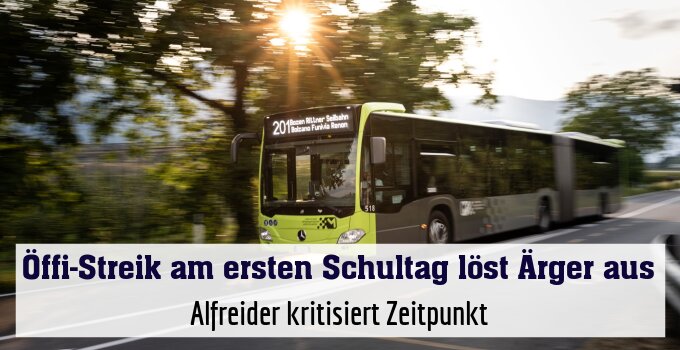 Alfreider kritisiert Zeitpunkt