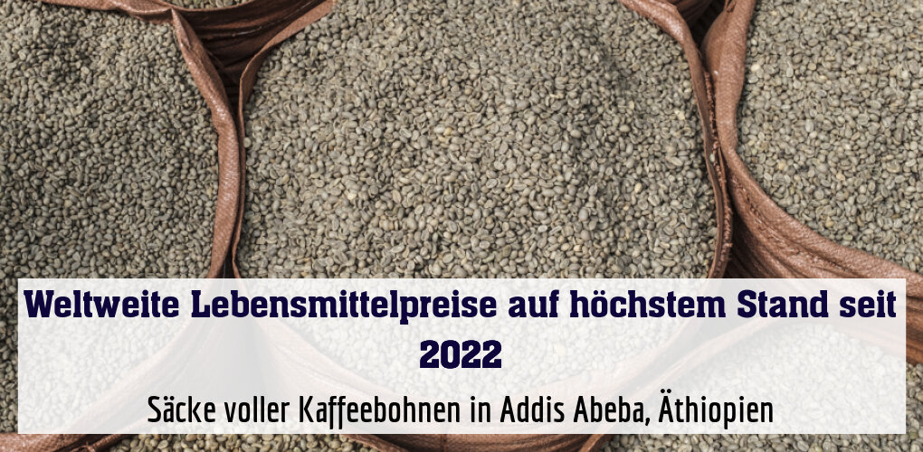 Säcke voller Kaffeebohnen in Addis Abeba, Äthiopien (Archiv)