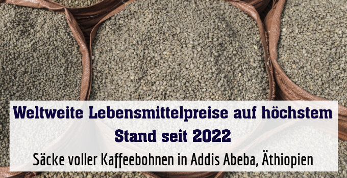 Säcke voller Kaffeebohnen in Addis Abeba, Äthiopien (Archiv)