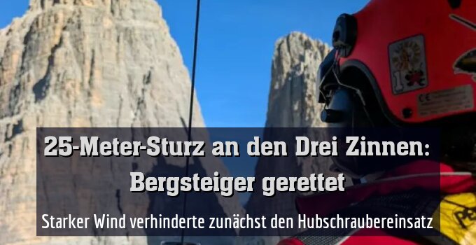 Starker Wind verhinderte zunächst den Hubschraubereinsatz