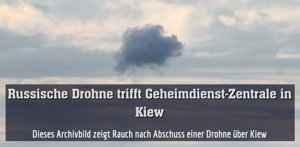 Dieses Archivbild zeigt Rauch nach Abschuss einer Drohne über Kiew