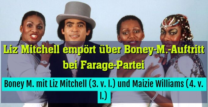 Boney M. mit Liz Mitchell (3. v. l.) und Maizie Williams (4. v. l.)