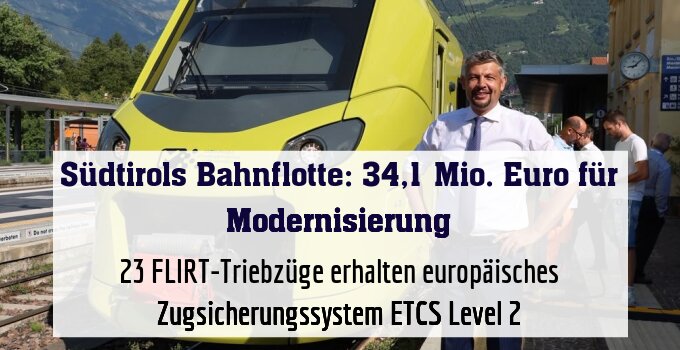 23 FLIRT-Triebzüge erhalten europäisches Zugsicherungssystem ETCS Level 2
