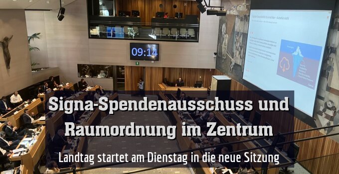 Landtag startet am Dienstag in die neue Sitzung