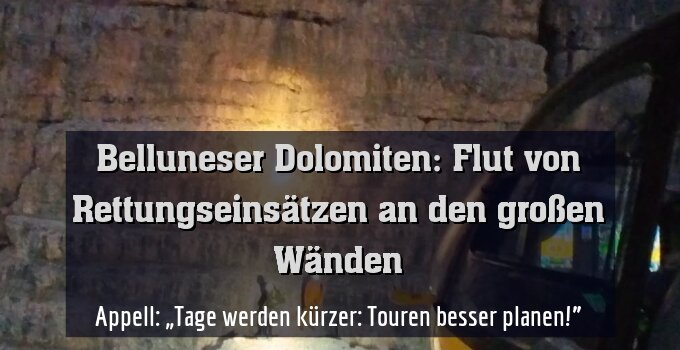 Appell: „Tage werden kürzer: Touren besser planen!”