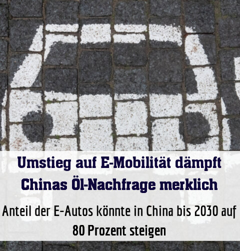 Anteil der E-Autos könnte in China bis 2030 auf 80 Prozent steigen