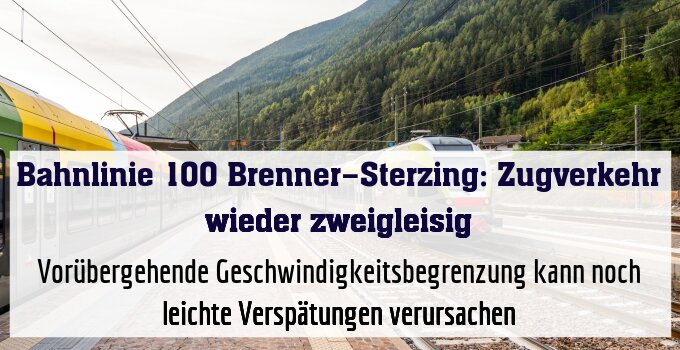 Vorübergehende Geschwindigkeitsbegrenzung kann noch leichte Verspätungen verursachen
