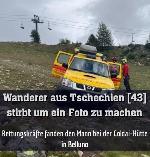 Rettungskräfte fanden den Mann bei der Coldai-Hütte in Belluno