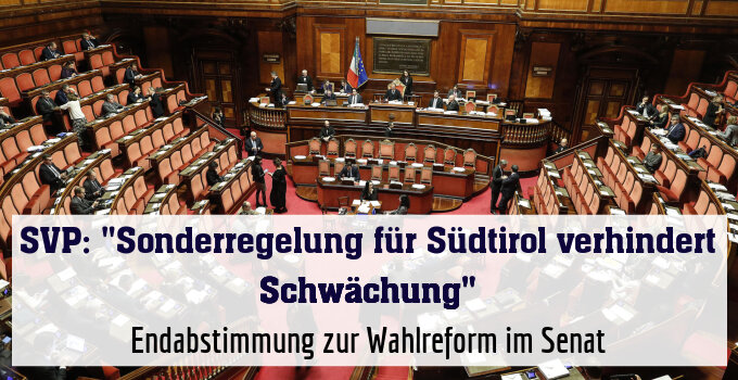 Endabstimmung zur Wahlreform im Senat