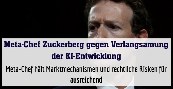 Meta-Chef hält Marktmechanismen und rechtliche Risken für ausreichend