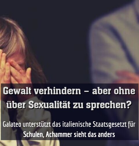 Galateo unterstützt das italienische Staatsgesetzt für Schulen, Achammer sieht das anders