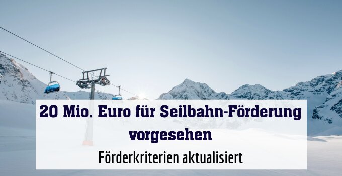 Förderkriterien aktualisiert