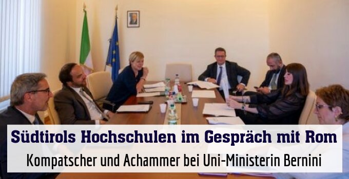 Kompatscher und Achammer bei Uni-Ministerin Bernini