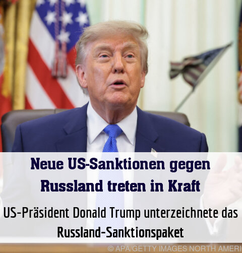 US-Präsident Donald Trump unterzeichnete das Russland-Sanktionspaket