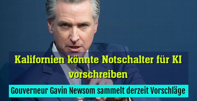 Gouverneur Gavin Newsom sammelt derzeit Vorschläge