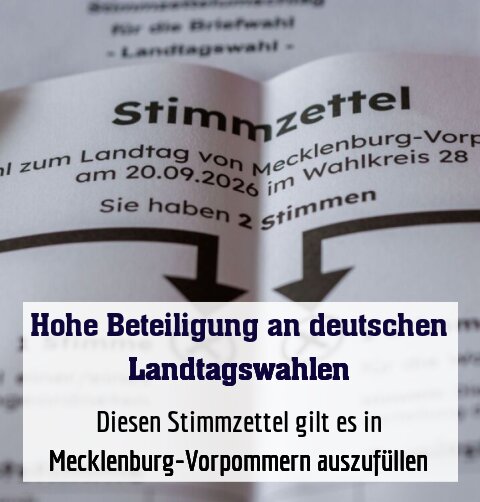 Diesen Stimmzettel gilt es in Mecklenburg-Vorpommern auszufüllen