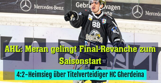 4:2-Heimsieg über Titelverteidiger HC Gherdeina