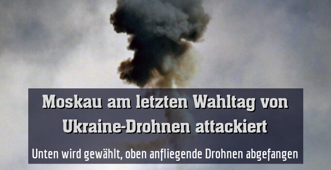 Unten wird gewählt, oben anfliegende Drohnen abgefangen