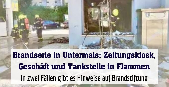 In zwei Fällen gibt es Hinweise auf Brandstiftung