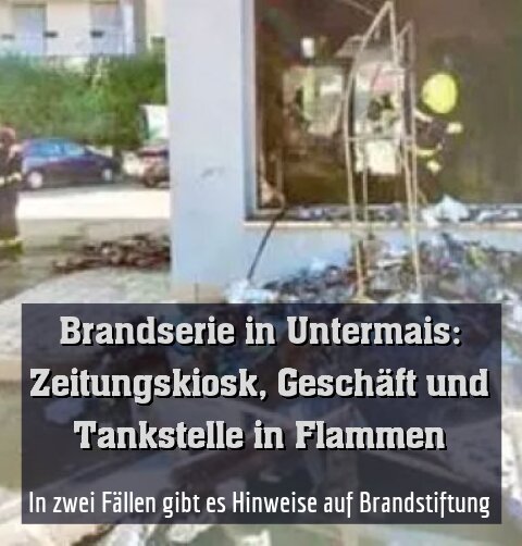 In zwei Fällen gibt es Hinweise auf Brandstiftung