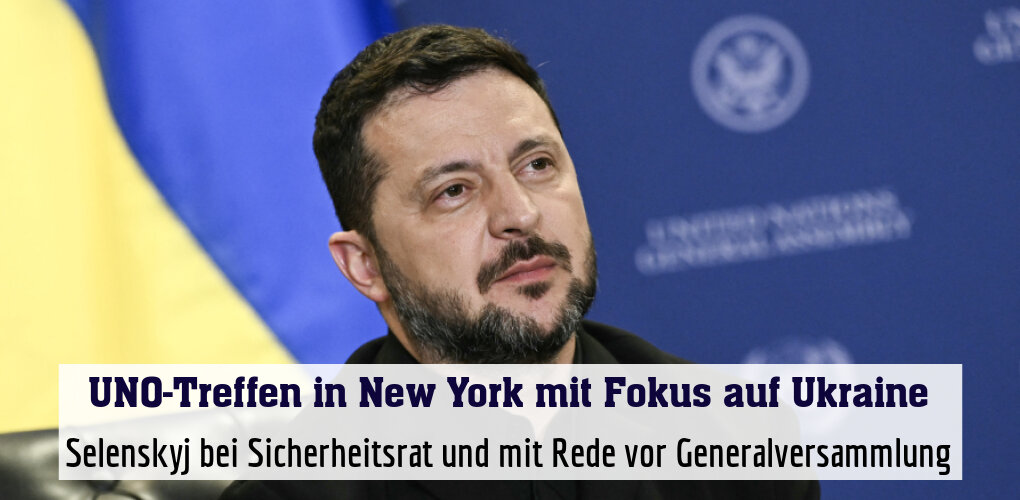 Selenskyj bei Sicherheitsrat und mit Rede vor Generalversammlung
